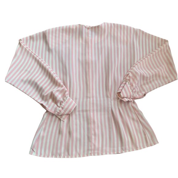 Vintage Whitney Lang Petite Striped Romantic Pastel Goth Blouse 8 - Picture 2 of 6